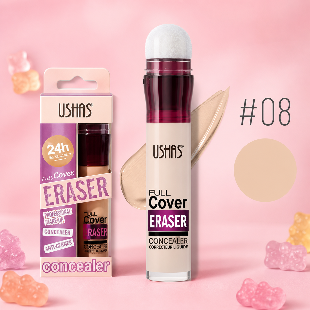 Corrector con Esponja Efecto Piel tono 08