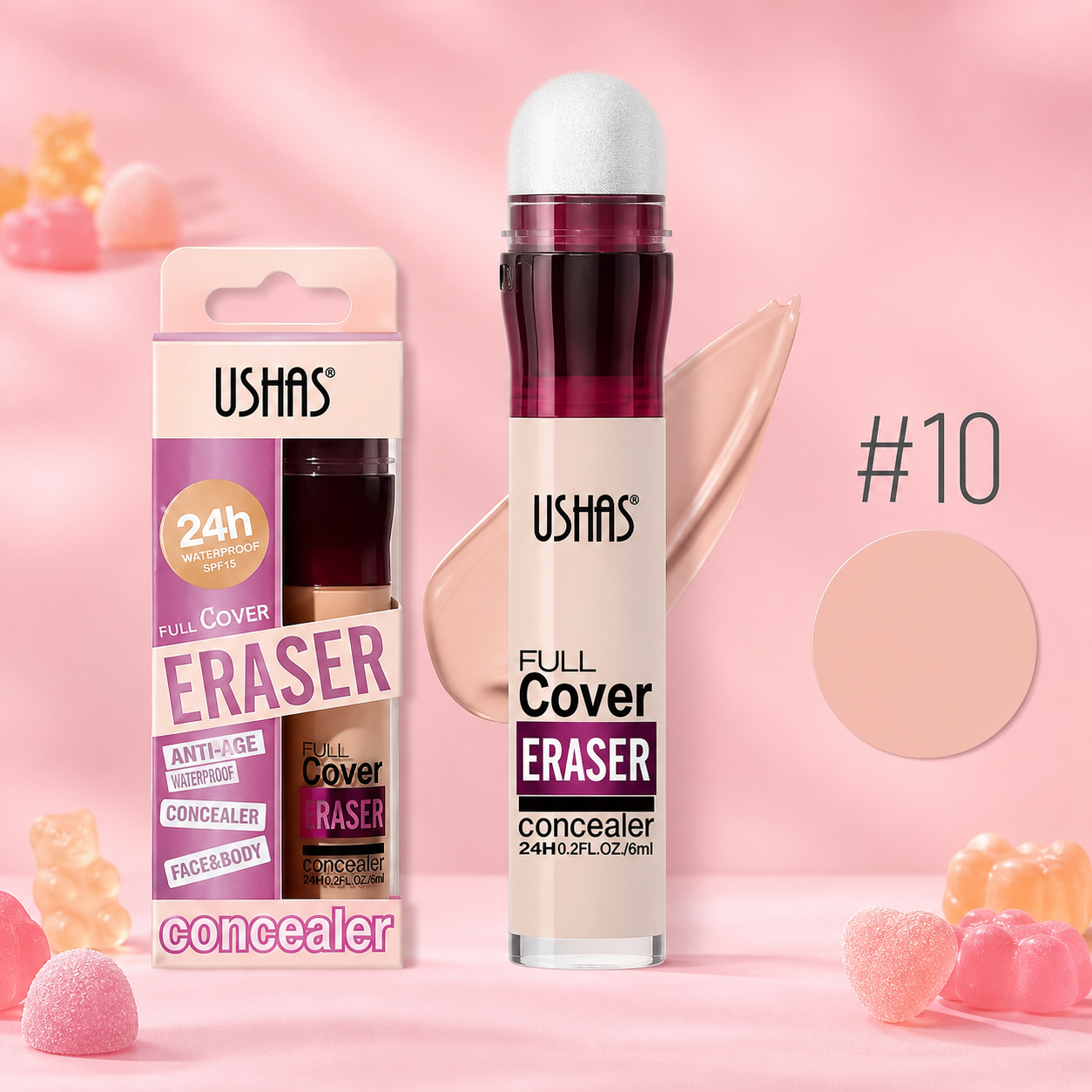 Corrector con Esponja Efecto Piel tono 10